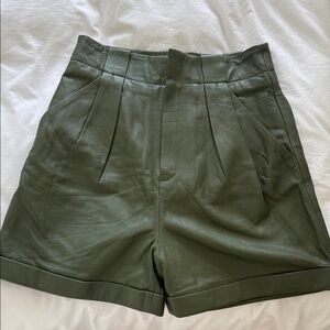 Equipment High Waist Olive Green Shorts